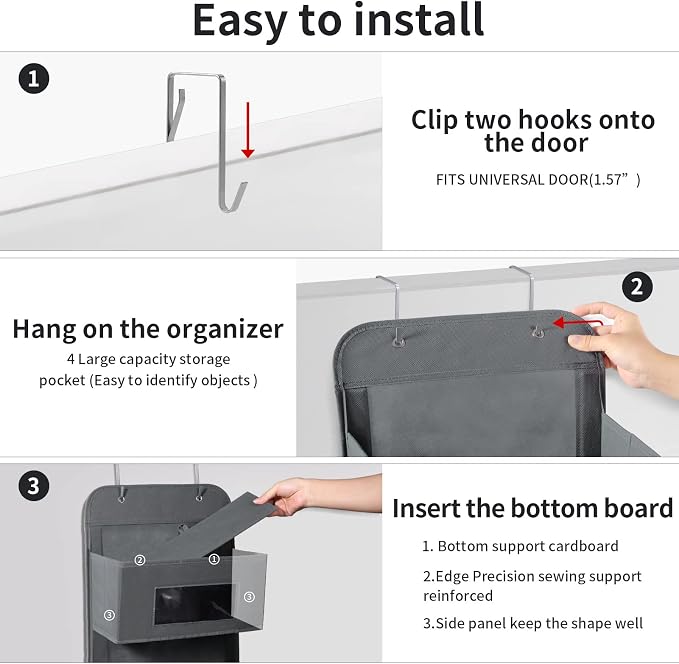 MAX Houser 4-Shelf Over The Door Hanging Organizer - Image 7