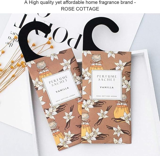 ROSE COTTAGE Large 12 Packs Vanilla Hanging Closet Air Freshener Scented - Image 5