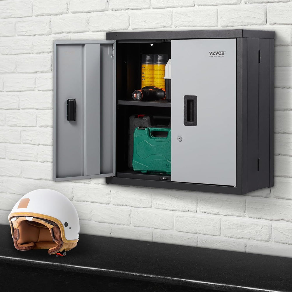 VEVOR Foldable Wall Cabinet, Metal Garage Locker Mounted 26" Small Tool ...