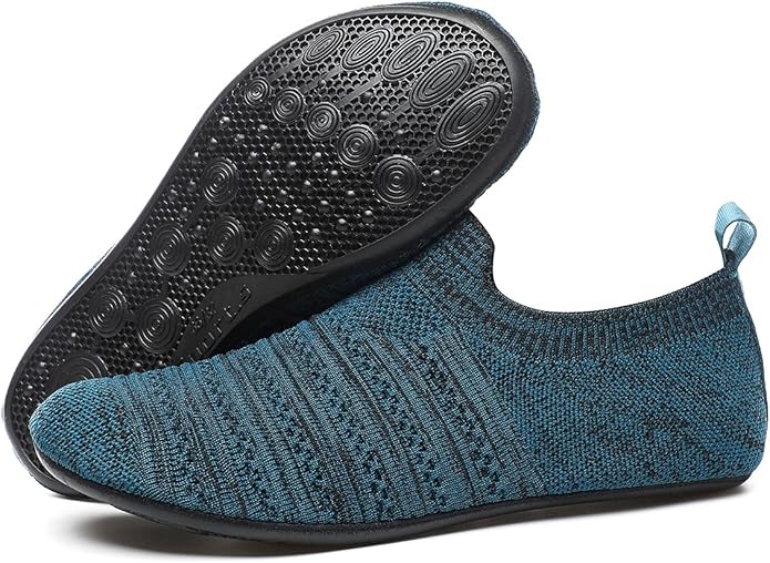 QZKDM Lightweight Slip on Grip Indoor House Slippers Barefoot Non Slip Home - Image 5