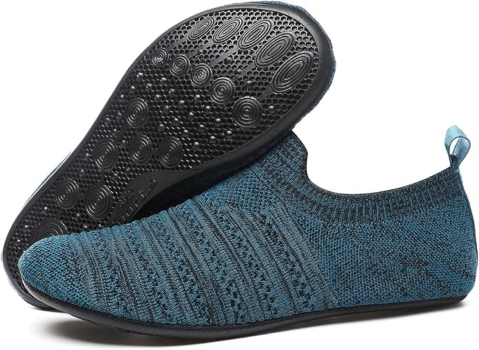 QZKDM Lightweight Slip on Grip Indoor House Slippers Barefoot Non Slip Home - Image 5