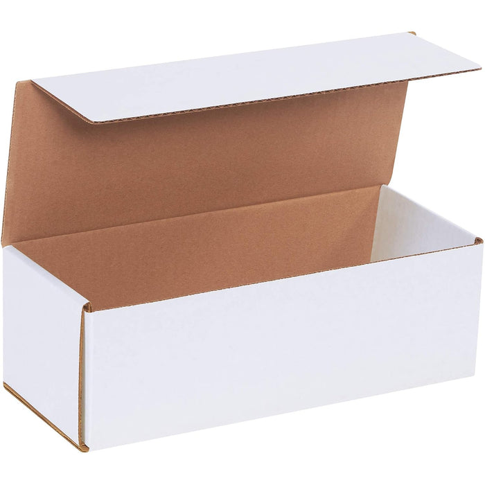 BOX USA White Corrugated Cardboard Mailer Box, 12" L x 5" W x 4" H, Pack of 50, Crush-Proof, for Shipping and Mailing UPS, USPS and FedEx