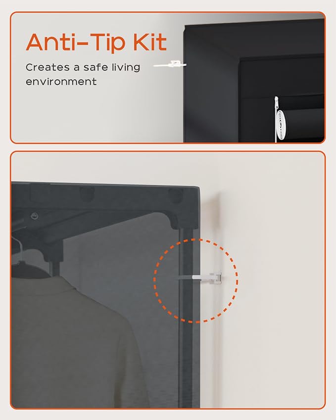 Clothes Rack, Portable Closet, 54.7 Inch Large Capacity Wardrobe Closet - Image 9