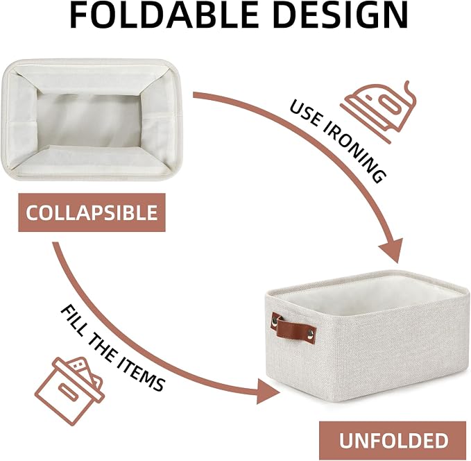 DULLEMELO fabric storage baskets | 11.8x7.9x5.1 inch small baskets - Image 3