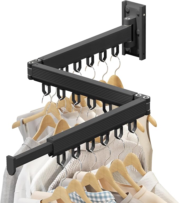 Wall Mounted Clothes Drying Rack, Retractable & Collapsible, Foldable by Unknown