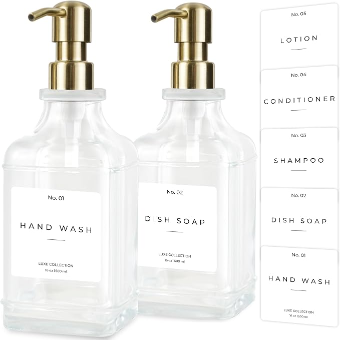 Emerson Essentials Soap Dispenser, Dish Soap Dispenser, Soap Bottle Set by Emerson+Essentials