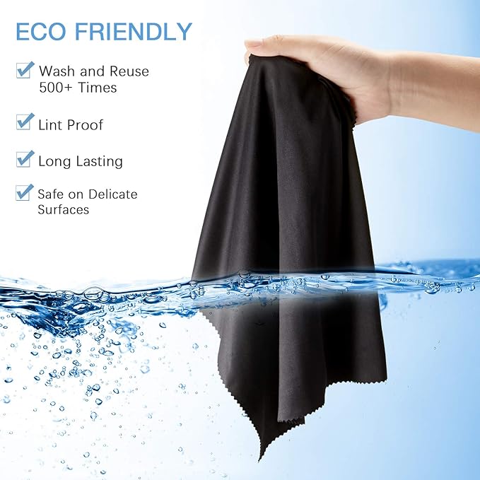 Frienda 12 Pack Large Microfiber Glass Cleaning Cloths 12 x 12 Inch Oversized - Image 6