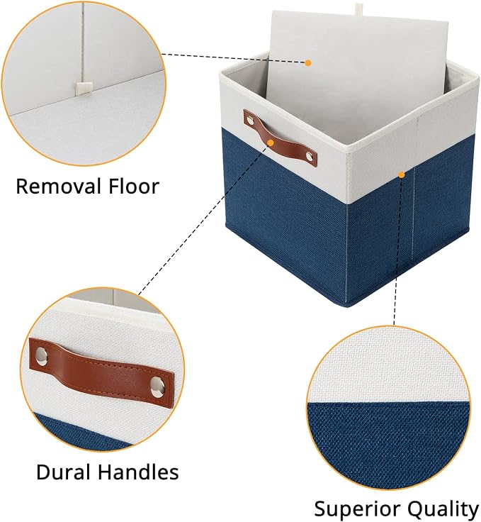 DULLEMELO Fabric Bins for Cube 11x11, Gift Baskets Empty for Boy Girl Mother - Image 4