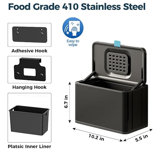 Stainless Steel Hanging Trash Can - Image 6