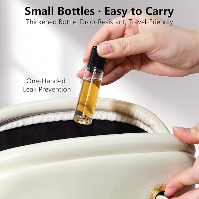 KEYWING 54 Pack Clear Essential Oil Roller Bottles – 10ml Glass Roll-On Bottles - Image 6