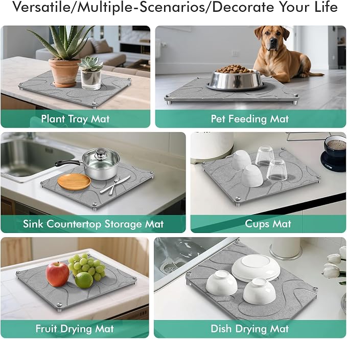 Stone Drying Mat For Kitchen Counter Superb Absorbent Diatomaceous Earth Mats - Image 7