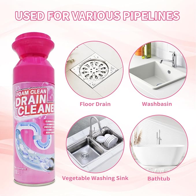 Foam Drain Cleaner, Drain Sink Cleaner and Deodorizer, Clog Remover - Image 5