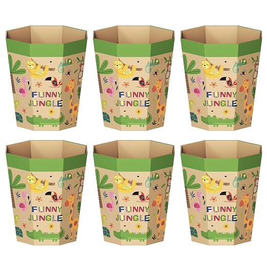 6-Pack Cardboard Trash Can – Foldable, Recyclable, Plastic-Free & Reusable by Unknown