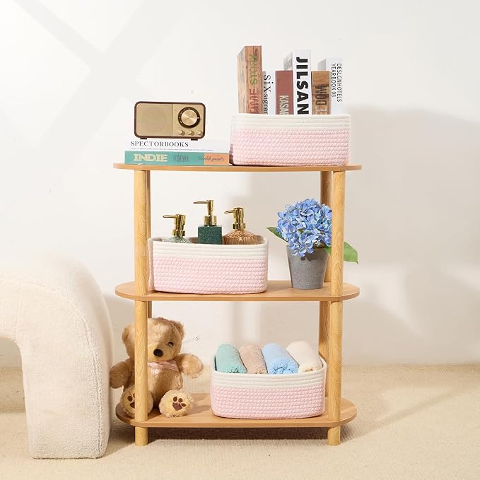 Small Storage Baskets for Organizing | Closet Organizer Bins | Shelf Toy Basket - Image 6