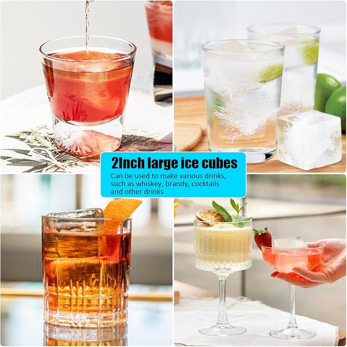 Large Ice Cube Trays for Whiskey: FDDAI Big Silicone Ice Cube Trays - Image 3