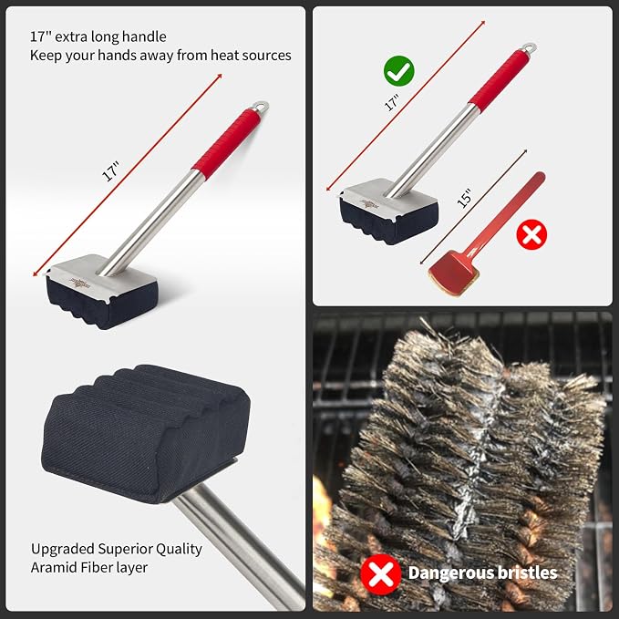 Grill Brush Bristle Free, Unique Wave pad - Image 7