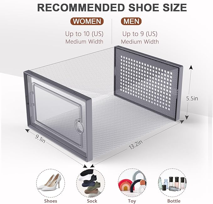 Kuject Large Shoe Organizers Storage Boxes