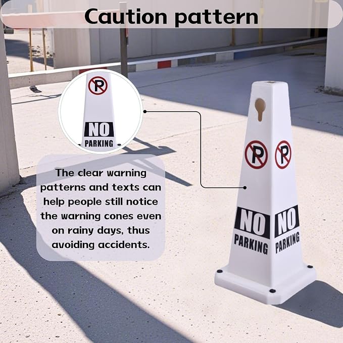 8-Pack 26.5" Caution Cones, 4-Sided Visible Safety Signs - Image 5