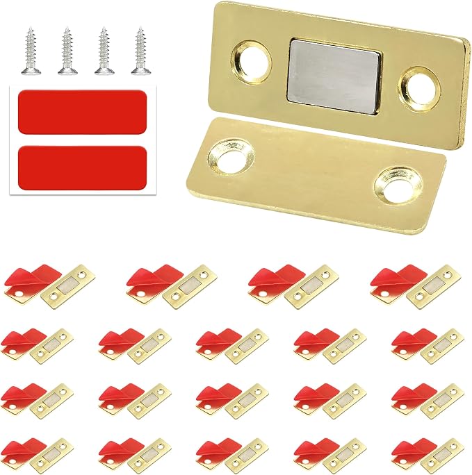 Cabinet Magnetic Catch, 20 Pack Gold Ultra Thin Magnetic Cabinet Door Catch by Redunest