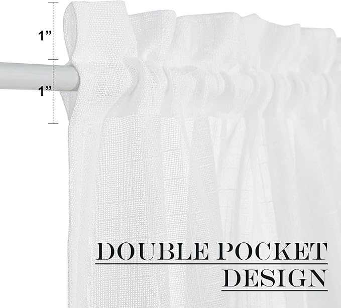 NICETOWN Sidelight French Door Panel, Linen Textured Look Translucent Privacy - Image 5