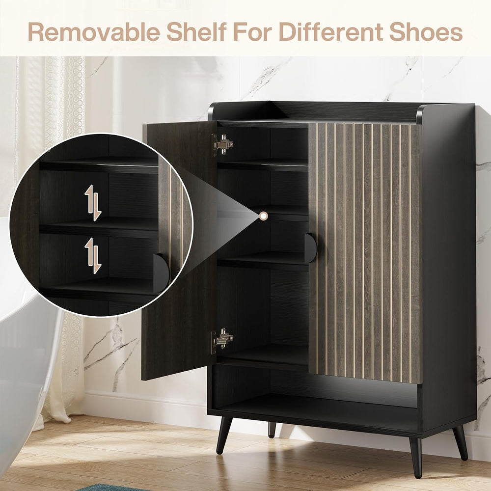 Tribesigns Shoe Cabinet with Doors, 7-Tier Shoe Storage Cabinet with Adjustab...
