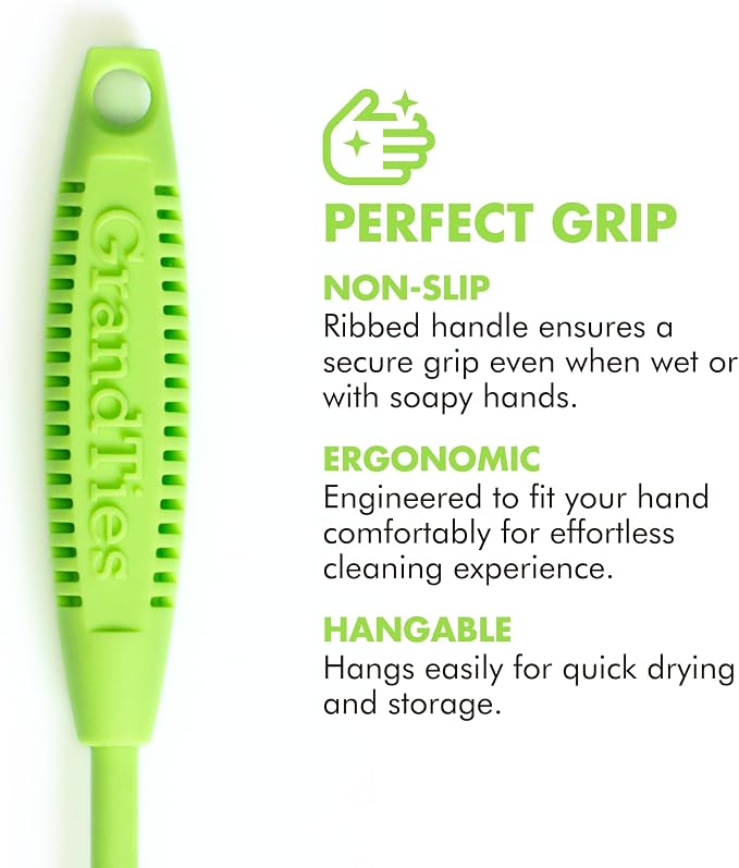 GrandTies Silicone Cleaning Brush Set | Extra Long Brush - Image 3
