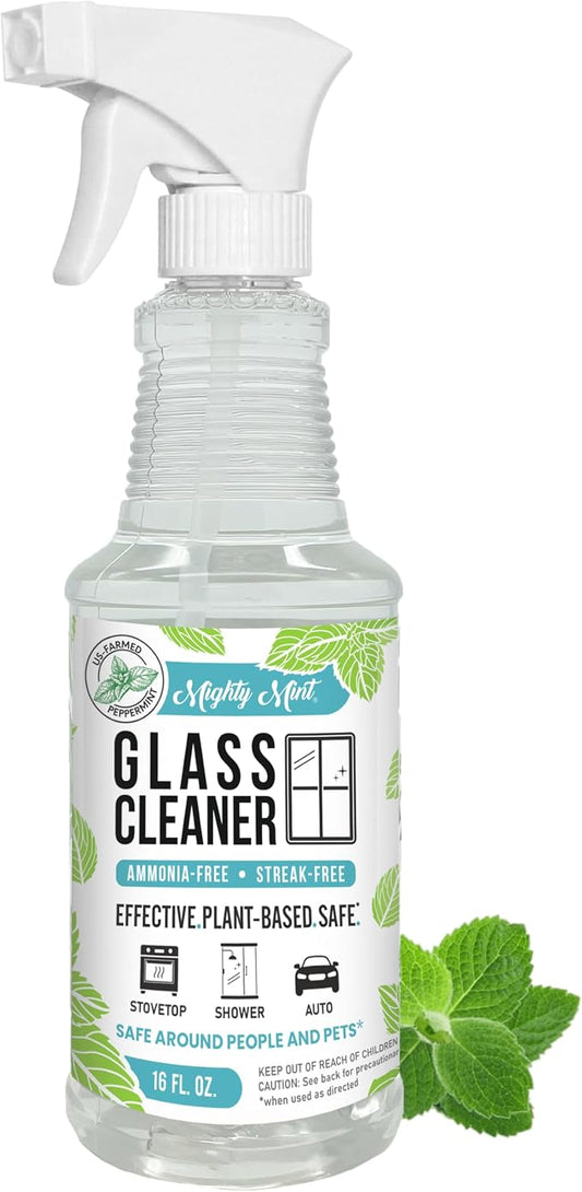 Mighty Mint Glass Cleaner, Ammonia-Free, Streak-Free Spray by MightyMint