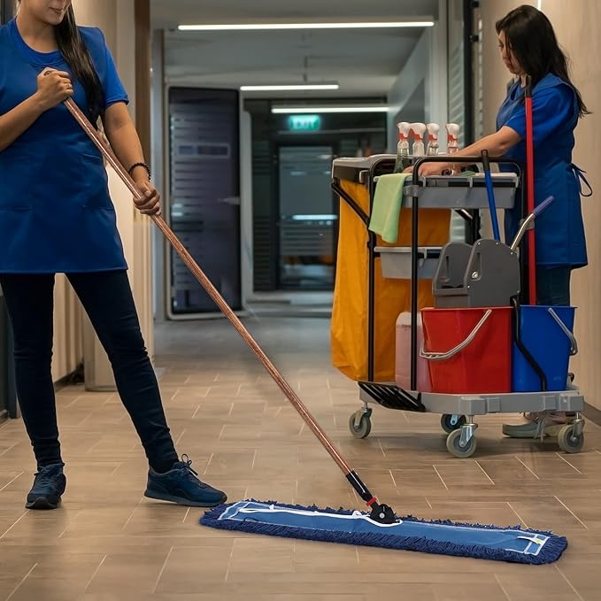 MATTHEW CLEANING 24'' Industrial Strength Cotton Dust Mop Refill Washable - Image 7