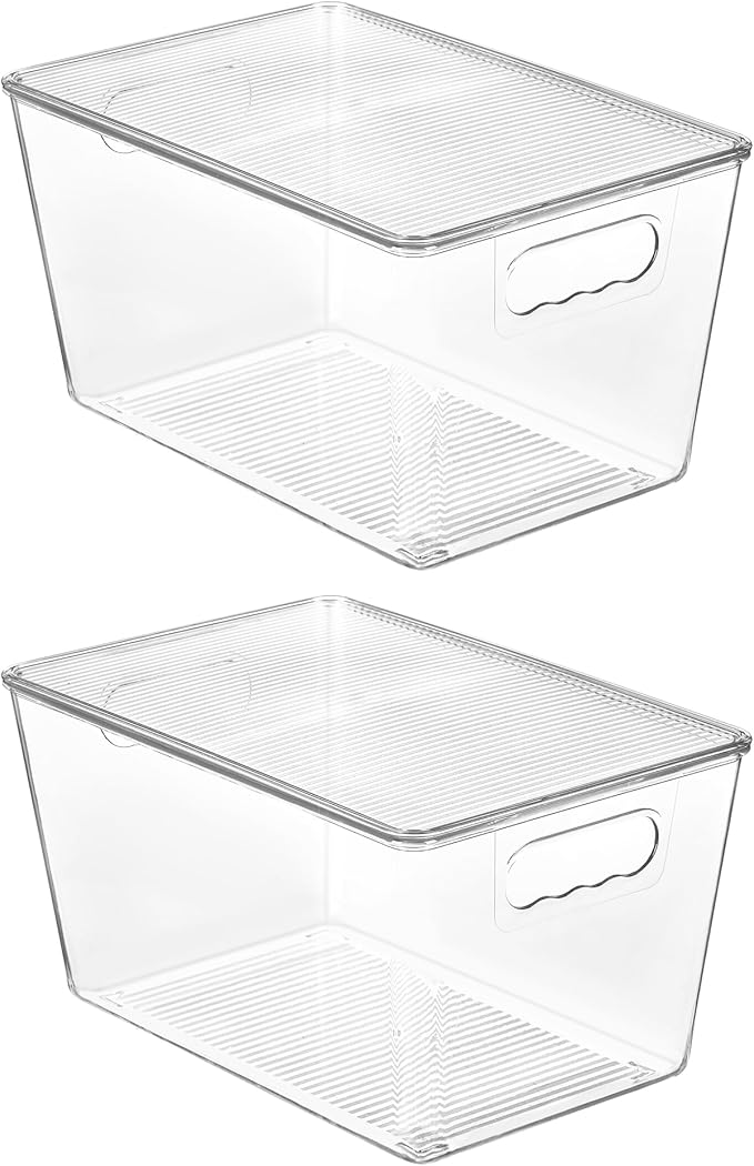 Vtopmart 2 Pack Clear Stackable Storage Bins by Vtopmart