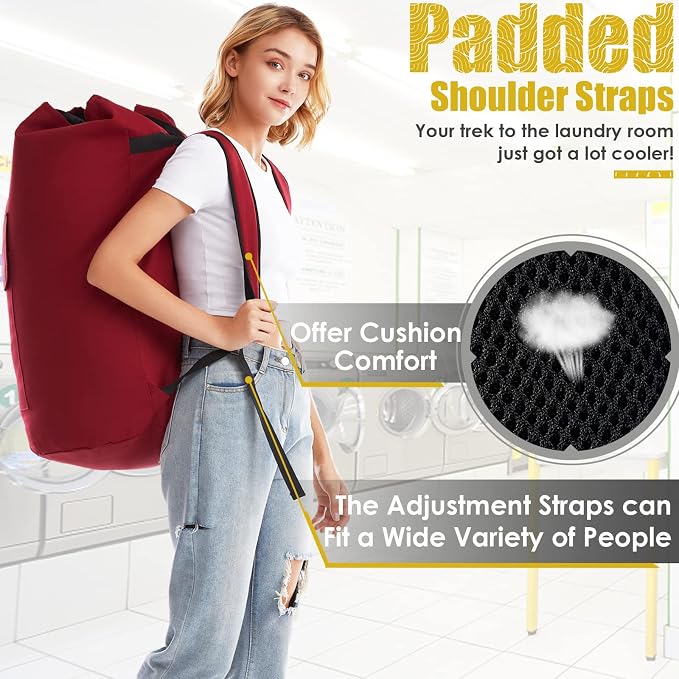 Extra Large Laundry Bag 115L, College Dorm Room essentials, Laundry Backpack Bag - Image 4