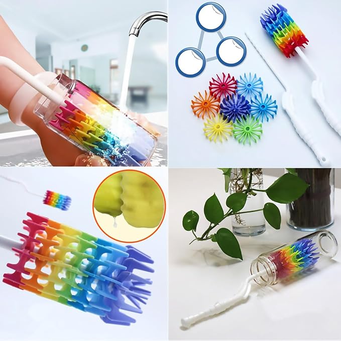 Rayhee Bottle Brush Cleaner-Baby Milk Bottle Cleaner Soft Silicone Bottle - Image 4