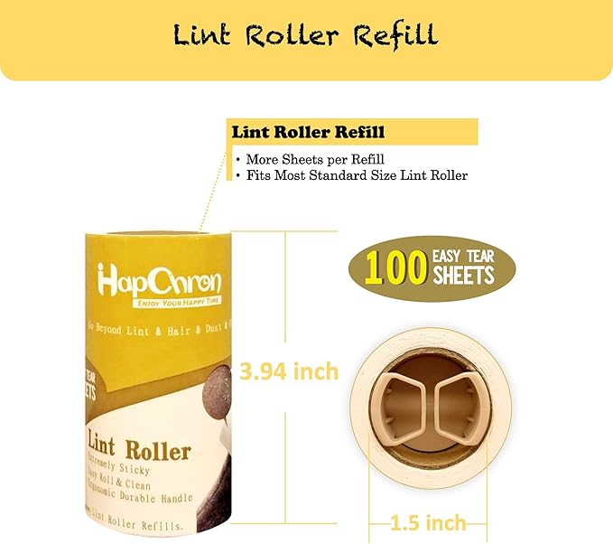 Extra Sticky Lint Roller Refills Only, Total 400 Easy Tear Sheets, Insert Tube - Image 2