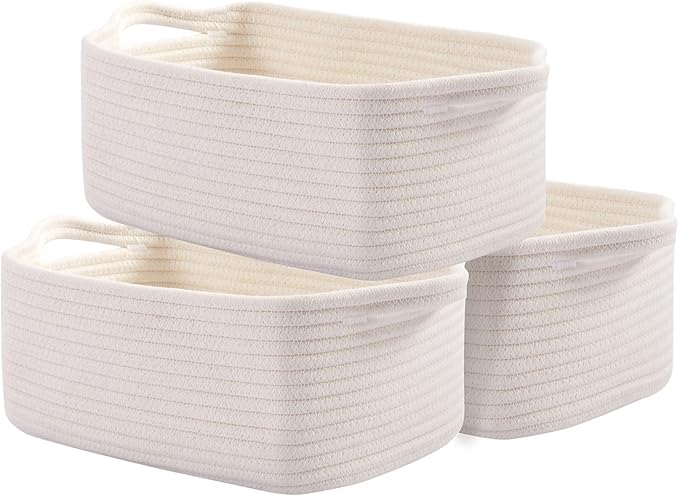 OIAHOMY Cotton Rope Storage Baskets | Decorative Storage Basket by MasterofSpaceOptimization