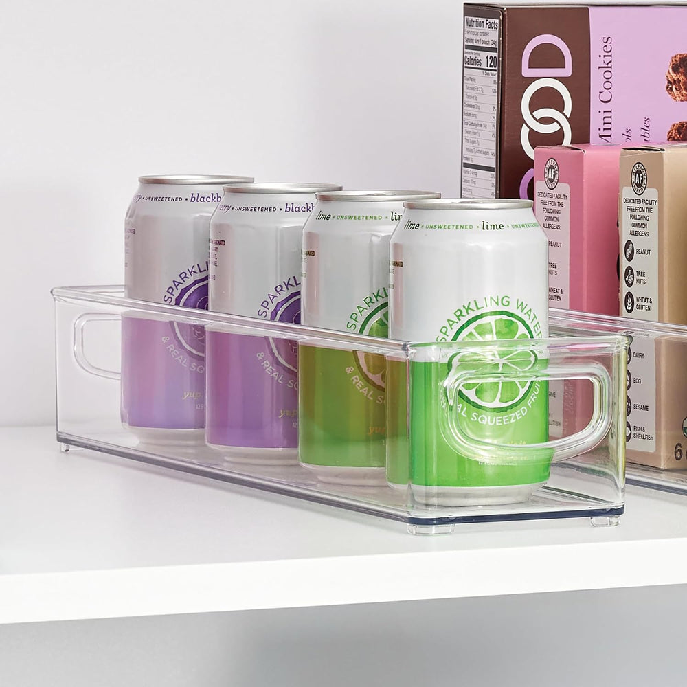 iDesign Slim Clear Plastic Storage Bin, Extra Long Narrow, 4-Pack