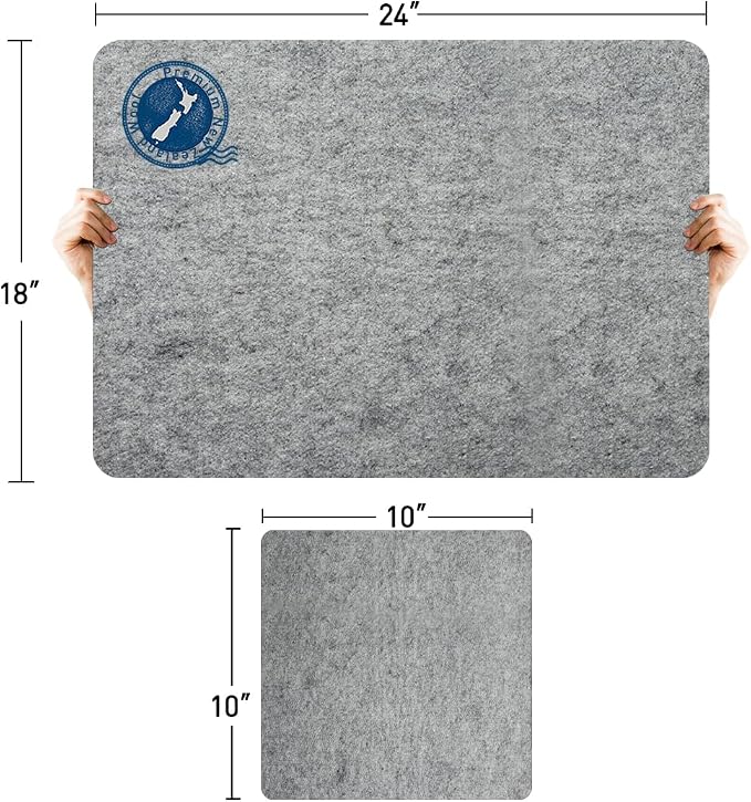 ZOMONETI 24" x 18" + 10" x 10" Wool Pressing Mat 100% New Zealand Felted Wool - Image 2