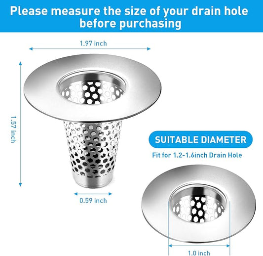 2PCS Bathroom Sink Drain Strainers, Drainer Filter, Fit - Image 2