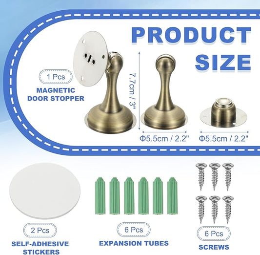 uxcell Magnetic Door Stopper, Stainless Steel Heavy Duty Door Holder, No - Image 2
