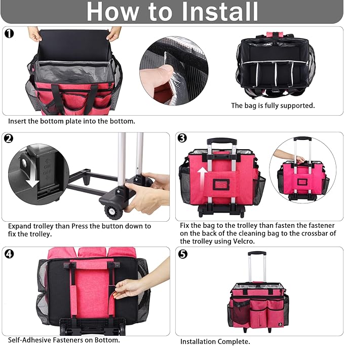 Extra Large Rolling Cleaning Caddy Bag - Image 7