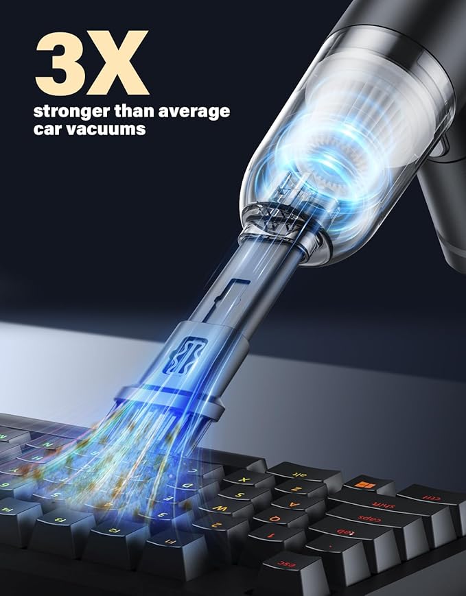 Car Vacuum Portable Cordless, 9000Pa Handheld Vacuum Mini Vacuum Cleaner High - Image 6