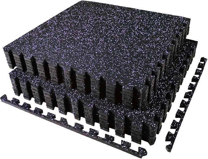 AIRHOP 0.56in Thick 48 Sq Ft Exercise Equipment Mats, 12 Tiles Upgraded Rubber by Airhop