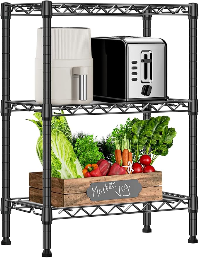 750 lbs 3 Tier Shelf Metal Storage Shelves Wire Rack Closet Organizers by MEIGAOPLASTICANDMETALHKCOLIMITED