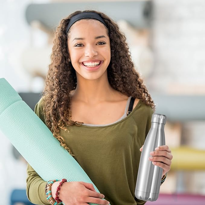VEGOND 17oz Stainless Steel Water Bottles Bulk, Reusable Metal Sports Water - Image 6