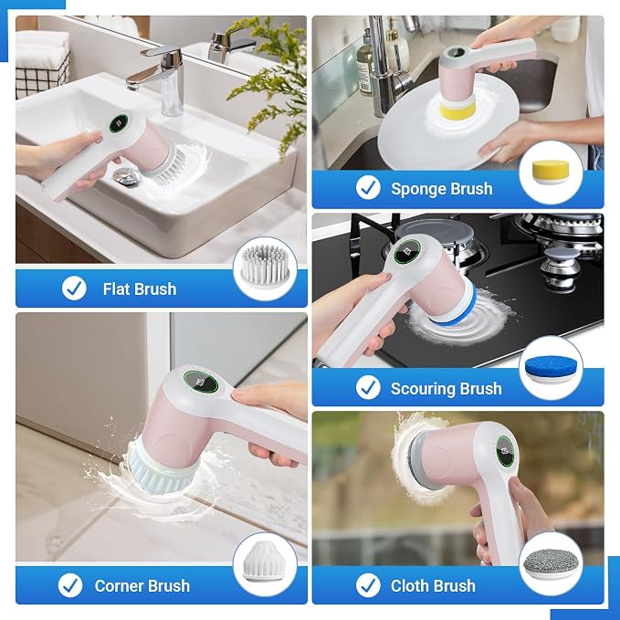 Electric Spin Scrubber, Cordless Shower Scrubber - Image 3