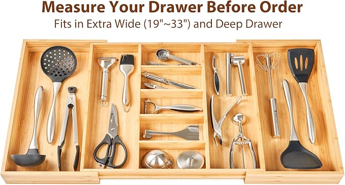 Umilife Extra Large Expandable Kitchen Drawer Organizer - Image 4