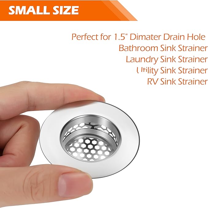 Bathroom Sink Strainer, Bathtub Lavatory Sink Drain Strainer Hair Catcher - Image 3