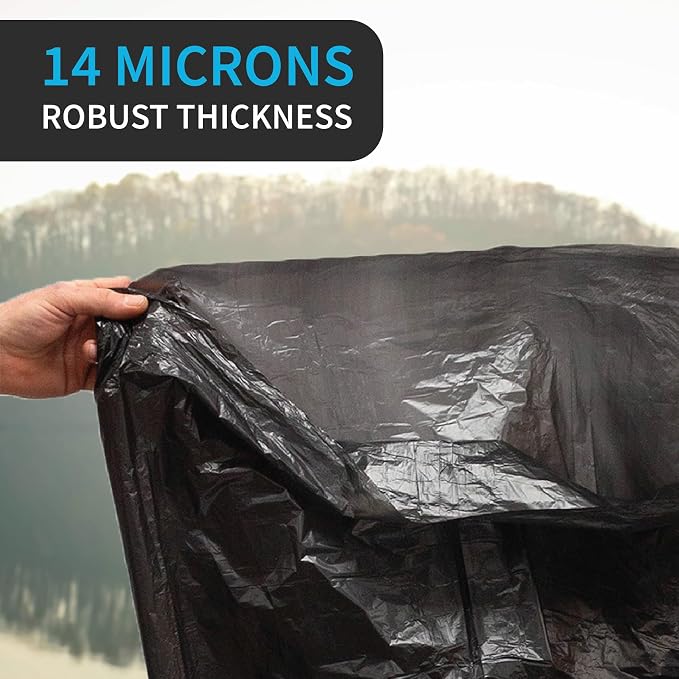 Black Garbage Bags, Made in USA, 40-45 Gallon, Light Duty, High Density - Image 5