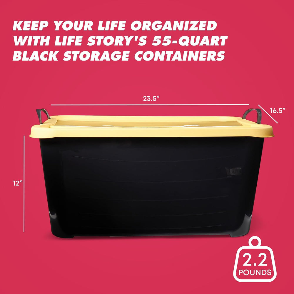 Life Story 18 Pack Heavy Duty Stackable Storage Bin, 55 Quart Home Organizer,...