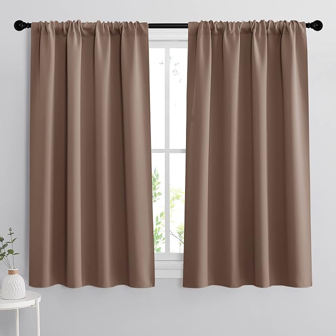 RYB HOME Curtains for Bedroom 63 inches Long, W 34 x L 63, 2 Panels by RYBHOME