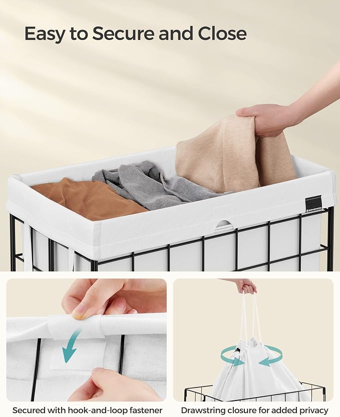 SONGMICS Laundry Hamper, 29 Gal. Laundry Basket, Collapsible Clothes Hamper - Image 6