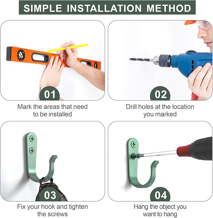 20PCS Heavy Duty Metal Wall Hooks, Coat Hooks - Image 5